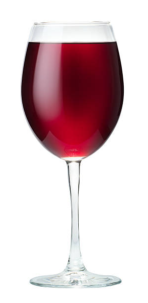 Glass of red wine isolated on white background