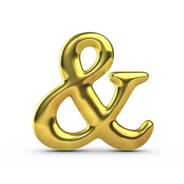 Shiny gold ampersand symbol