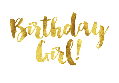 Gold foil birthday girl message