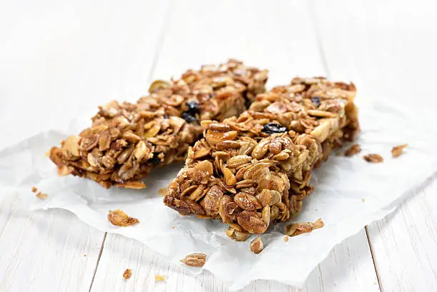 Photo of Granola bars on baking paper