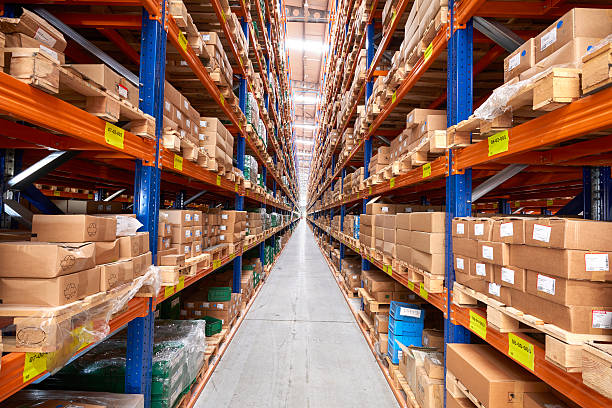 istock Shelfs in warehouse aisle 514723226