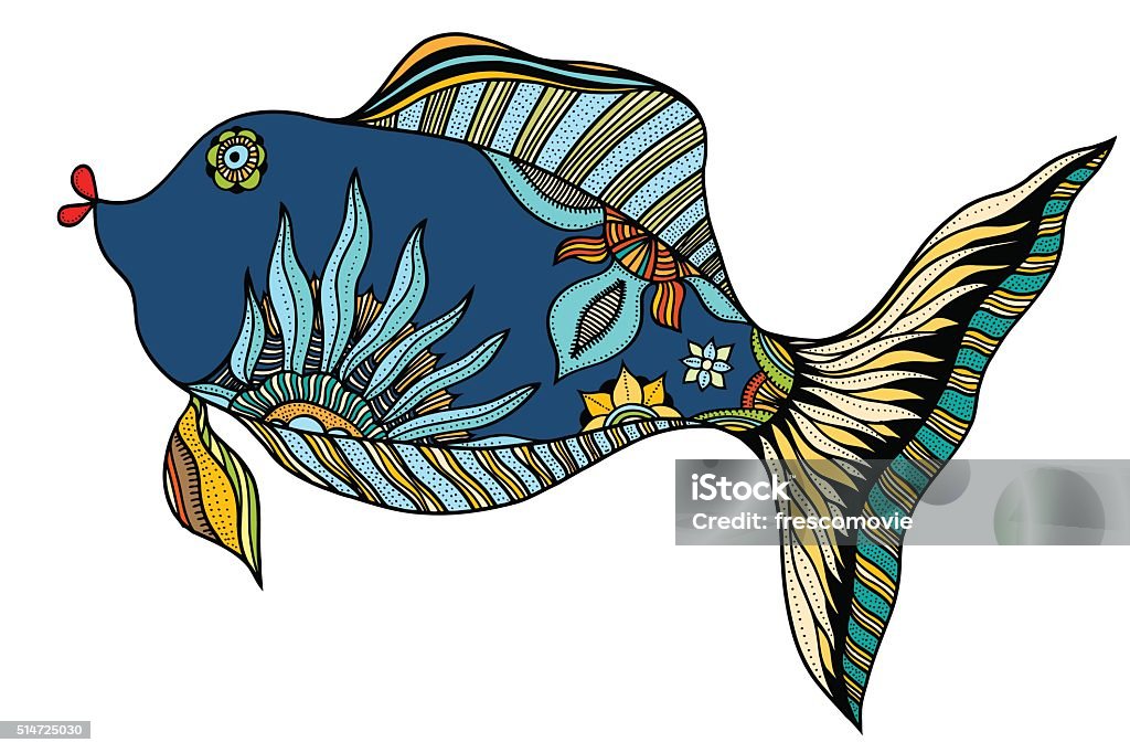 Hand Draw Fish Hand Drawn Fish Stock Illustration - Download Image Now - Animal ...