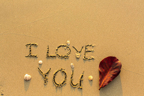 istock I Love You - text written on sandy beach. 514726432