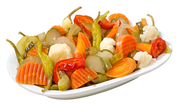 Pickled Vegetables(+clipping path) stock photo