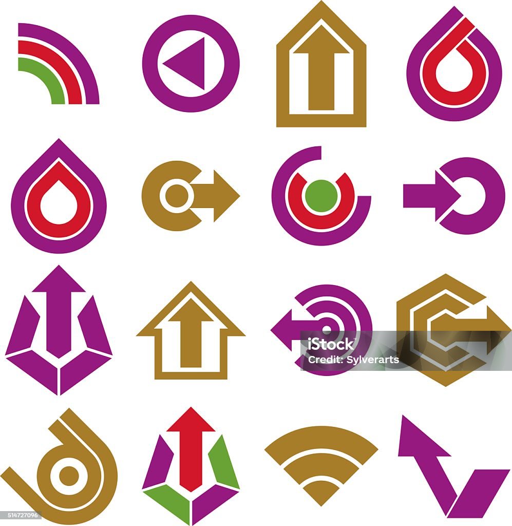 Vector Flat Simple Navigation Pictograms Collection Set Stock ...