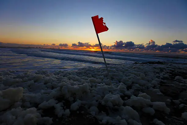 Photo of Tethered Flag at Beach