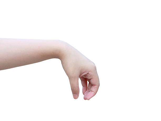 istock Women hand to hold something isolated on white background 514728542