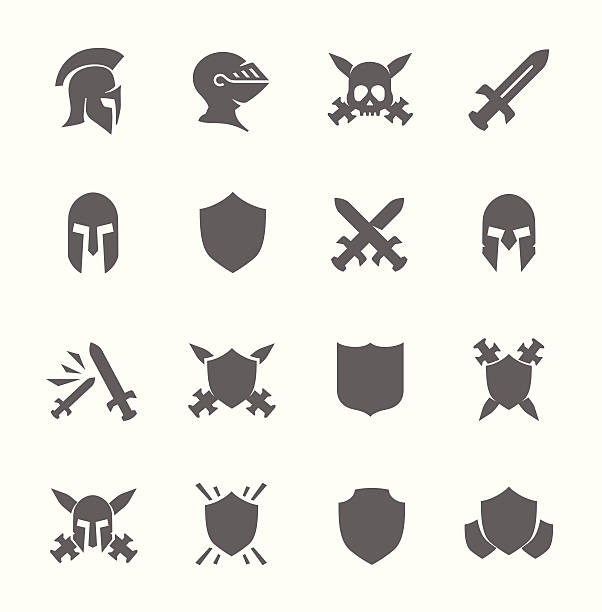 военные значки - sword stock illustrations