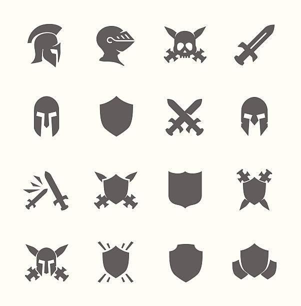 War icons Simple Set of War Related Vector Icons for Your Design. Sword stock illustrations