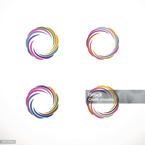 Abstract Colorful Circle Stripe Icon For Design Stock Illustration - Download Image Now - Abstract, Blue, Circle