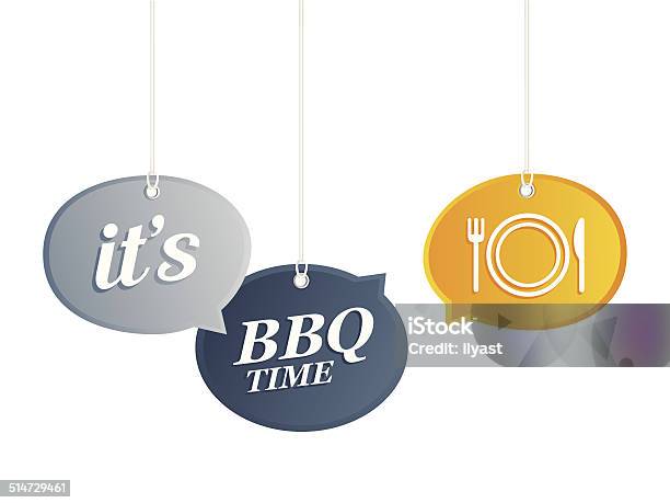 Barbecue Time Stock Illustration - Download Image Now - Barbecue - Meal, Bubble, Communication