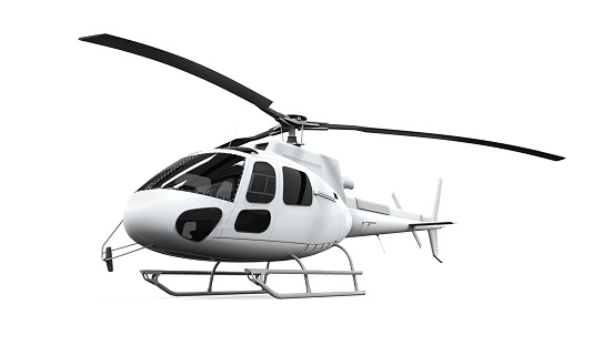 Helicopter Isolated on white background. 3D render