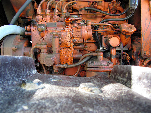 istock Engine of old italian crawler tractor 514730399