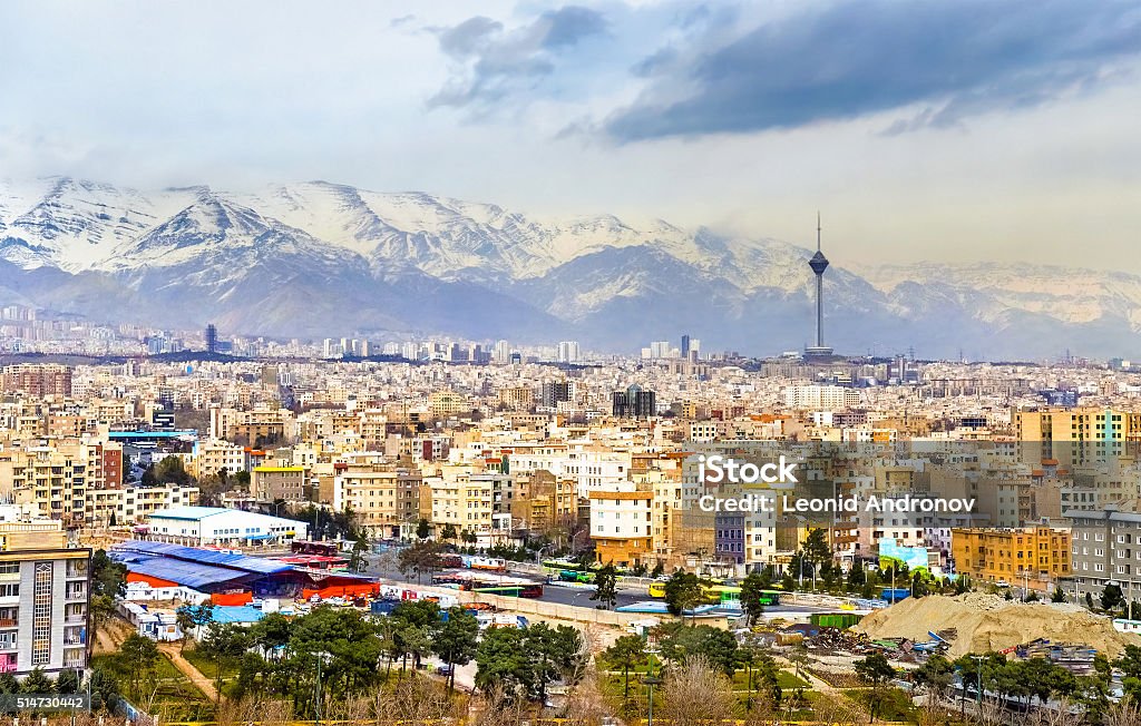 View of Tehran from the Azadi Tower View of Tehran from the Azadi Tower - Iran Tehran Stock Photo