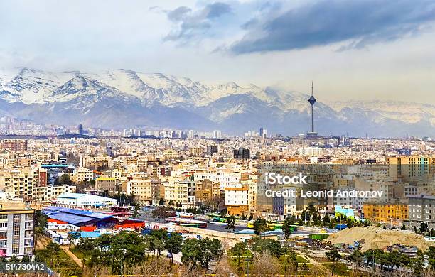 View Of Tehran From The Azadi Tower Stock Photo - Download Image Now - Tehran, Iran, Urban Skyline