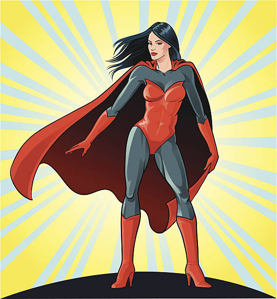 Piękna kobieta Superhero – artystyczna grafika wektorowa