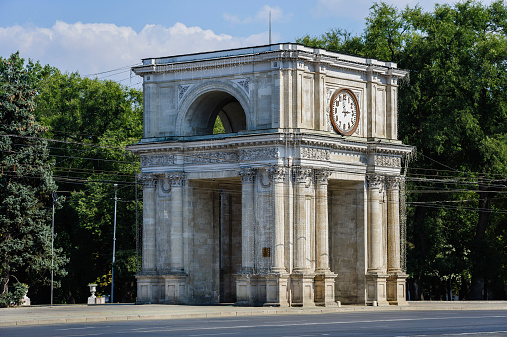 Triumphal Arch at Great National Assembly Square, Chisinau, Moldova