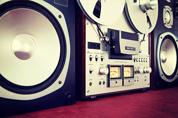 istock Analog Stereo Open Reel Tape Deck Recorder Vintage with Speakers 514731577