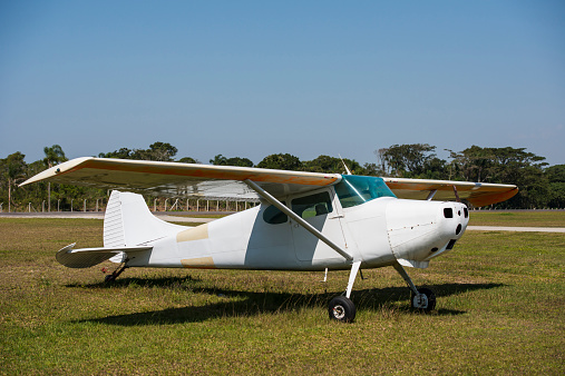 An old aircraft abandoned at an aero club