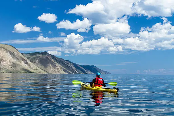 Kayaking on lake Baikal