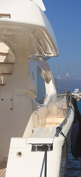 istock White yachts on an anchor in harbor 514732955