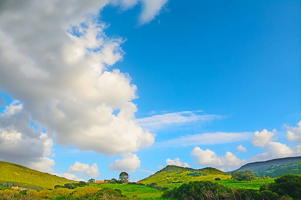 istock white clouds over a green landscape 514734240