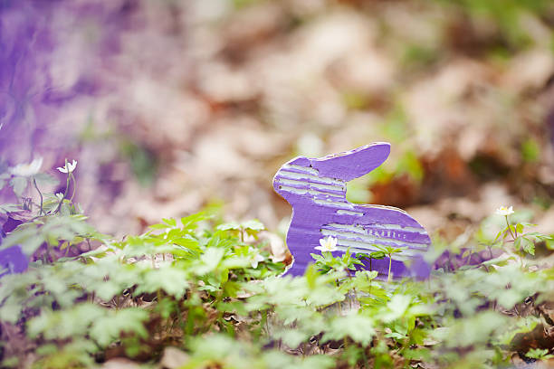 Easter decoration in the spring  garden. Easter Sunday. Soft fokus