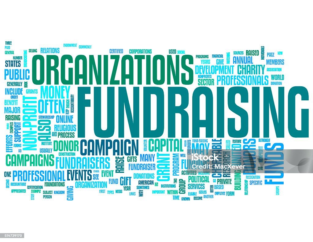 Fundraising Fundraising words collage isolated on white background Fundraising Stock Photo