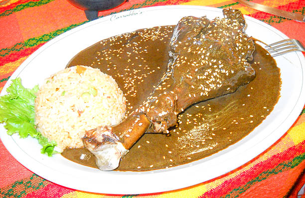 istock Pig's leg in Chocolate sauce - real mexican dish 514739284