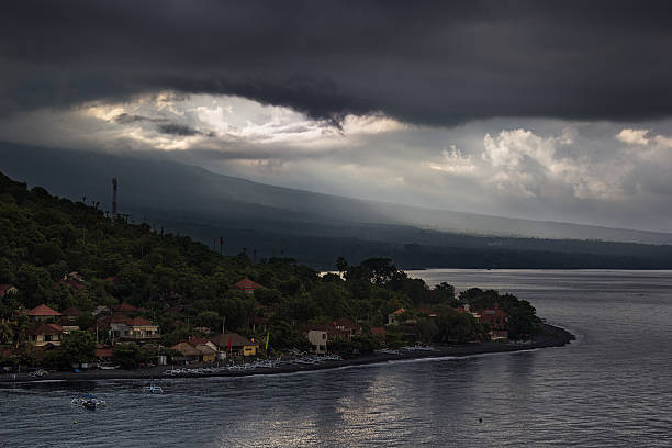 The dramatic sky over the Cape and the sea.