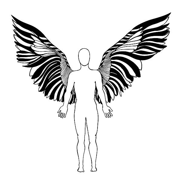 istock figure of an angel. silhouette 514739832