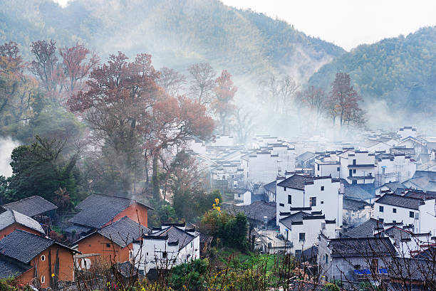 istock Chinese characteristic farmhouse snowscape 514740684