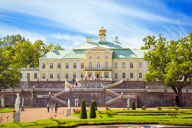 Grand Menshikov Palace in Oranienbaum Lomonosov, Russia - August 20, 2014: Panorama of Grand Menshikov Palace, Palace and Park ensemble of Oranienbaum, Russia mikhail lomonosov stock pictures, royalty-free photos & images