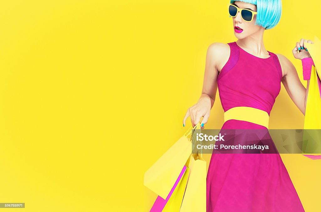 Let's go shopping!Glamorous fashion lady Adult Stock Photo