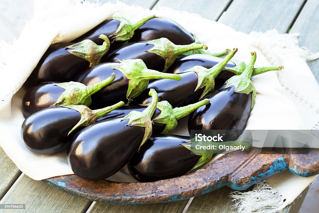 Fresh eggplants Agriculture Stock Photo