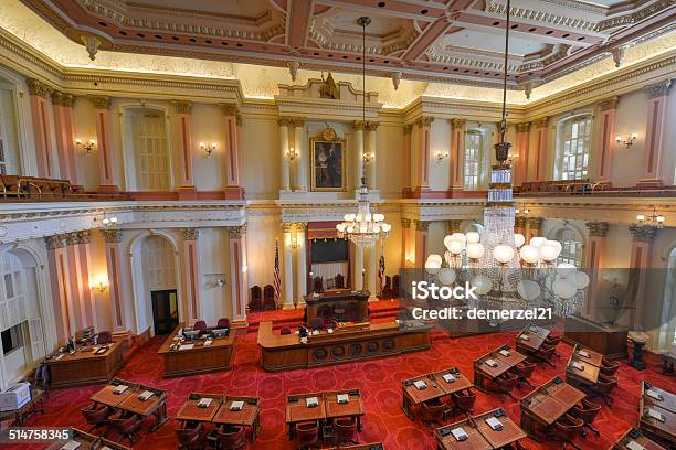 California Senate Chamber Stock Photo - Download Image Now - California, Capital Cities, United States Senate