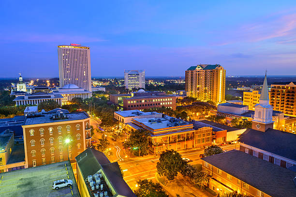 Tallahassee Florida Skyline Tallahassee, Florida, USA downtown skyline. tallahassee stock pictures, royalty-free photos & images