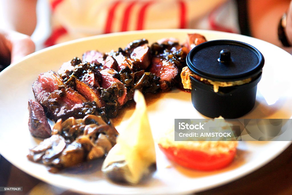 Tasty food Close-up on a restaurant plate with tasty food Carrying Stock Photo