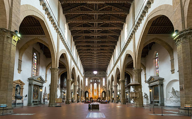 The interior of the Basilica of Santa Croce in Florence The interior of the Basilica of Santa Croce in Florence, Italy piazza di santa croce stock pictures, royalty-free photos & images