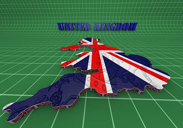 istock Illustration of United Kingdom map with as Flag 514773213