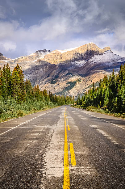 istock Landscape view of the road on Icefields parkway, Rocky Mountains 514773361