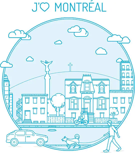 Vector illustration of Montreal I Love You
