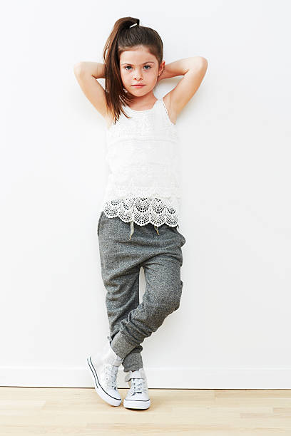 istock Young girl in gray and white, portrait 514774479