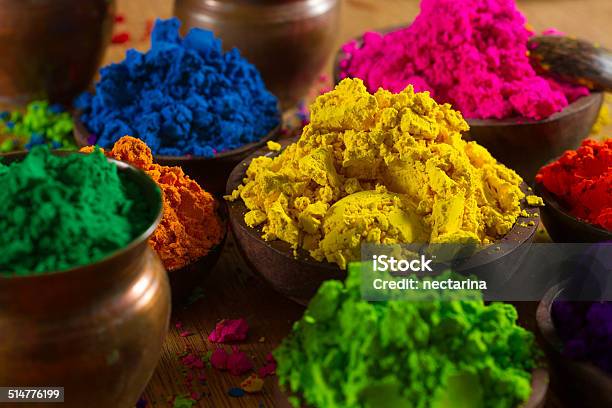 Indian Pigments Stock Photo - Download Image Now - Art And Craft, Blue, Celebration