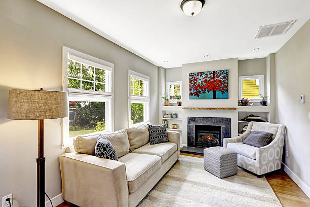istock Very small cozy room with fireplace 514776435