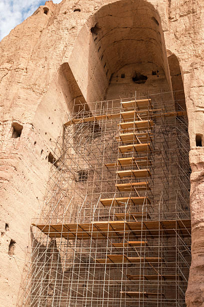 the giant buddha in bamiyan - afghanistan
