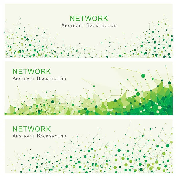 Vector illustration of Green Network Banners