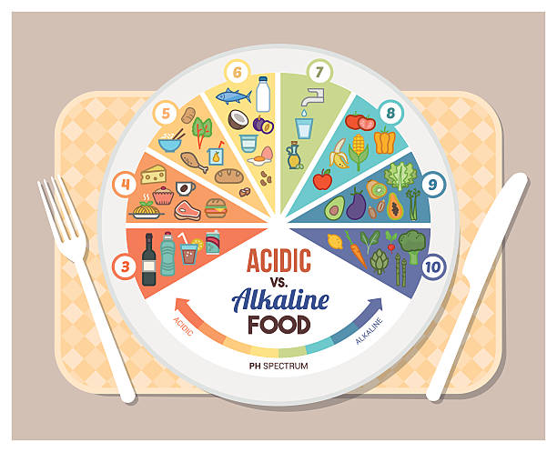 ilustrações, clipart, desenhos animados e ícones de a dieta ácidas alcalinas - alcalino