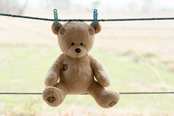 istock Teddy bear was tucked on a clothes line . 514781482