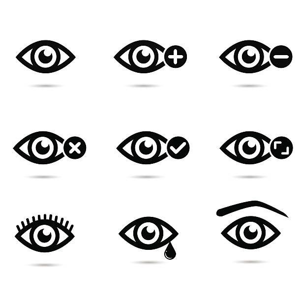 коллекция иконок глаз. - looking at view symbol looking through window computer icon stock illustrations